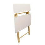 Solid Wood 2 Tier Foldable Laptop Desk White/Natural