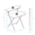 Solid Wood 2 Tier Foldable Laptop Desk White/Natural