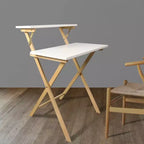 Solid Wood 2 Tier Foldable Laptop Desk White/Natural