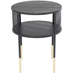 Olivia & May Metal Open Grid Frame 1 Shelf Accent Table: Round, No Assembly, Indoor Use