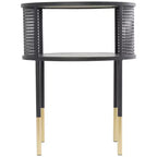Olivia & May Metal Open Grid Frame 1 Shelf Accent Table: Round, No Assembly, Indoor Use