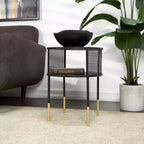 Olivia & May Metal Open Grid Frame 1 Shelf Accent Table: Round, No Assembly, Indoor Use