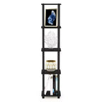 5-Tier Corner Square Bookshelf Anti-Tipping Display Rack Shelf for Bathroom & Closet & Home Office & Living Room & Kitchen