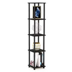 5-Tier Corner Square Bookshelf Anti-Tipping Display Rack Shelf for Bathroom & Closet & Home Office & Living Room & Kitchen
