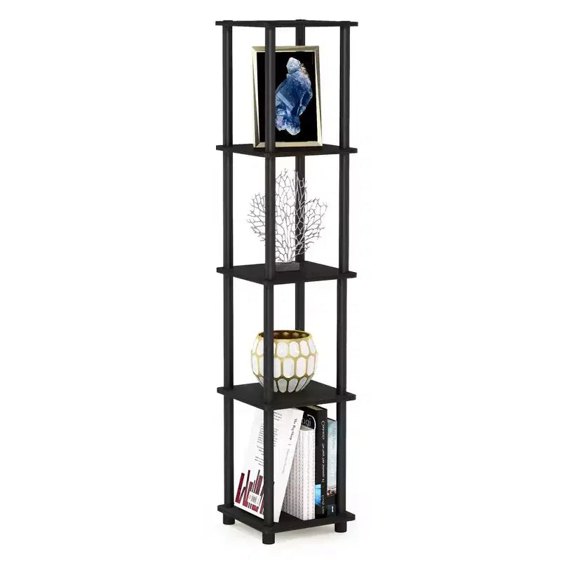 Libreria angolare quadrata a 5 ripiani, anti-ribaltamento, per bagno, armadio, ufficio, soggiorno e cucina