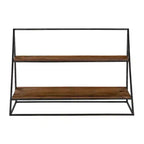 Kate and Laurel Lander Rectangle Metal Accent Shelf, 24x8x16, Brown