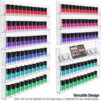 6-Tier Clear Acrylic Nail Polish Wall Rack Display Holder - Stylish Organizer - Holds up to 90 Nail Polish Bottles