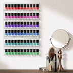6-Tier Clear Acrylic Nail Polish Wall Rack Display Holder - Stylish Organizer - Holds up to 90 Nail Polish Bottles