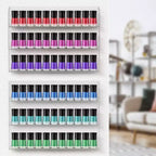 6-Tier Clear Acrylic Nail Polish Wall Rack Display Holder - Stylish Organizer - Holds up to 90 Nail Polish Bottles