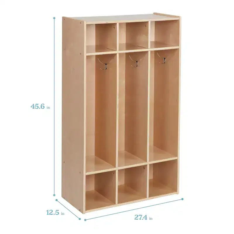 Streamline 3-Section Coat Locker with Cubby Storage, Classroom Furniture