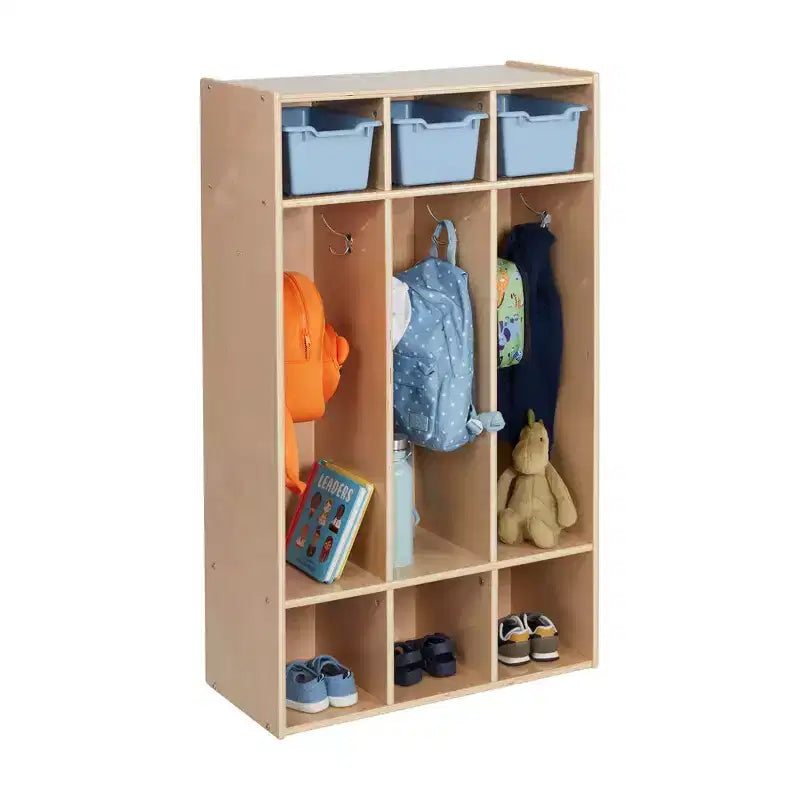 Streamline 3-Section Coat Locker with Cubby Storage, Classroom Furniture