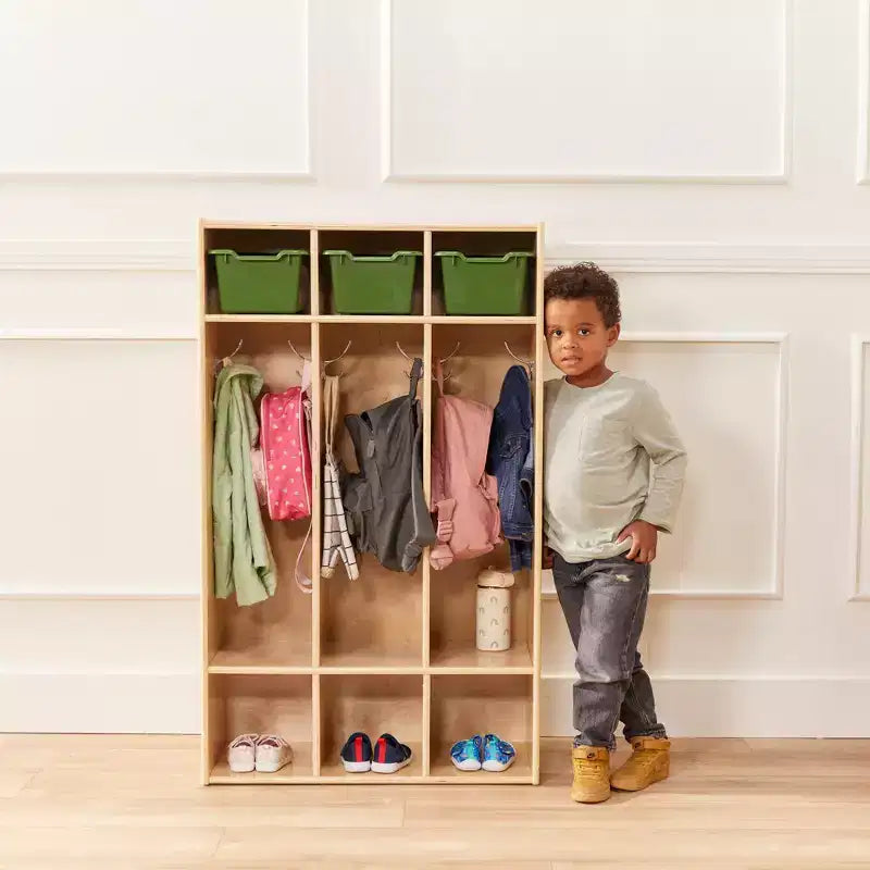 Streamline 3-Section Coat Locker with Cubby Storage, Classroom Furniture