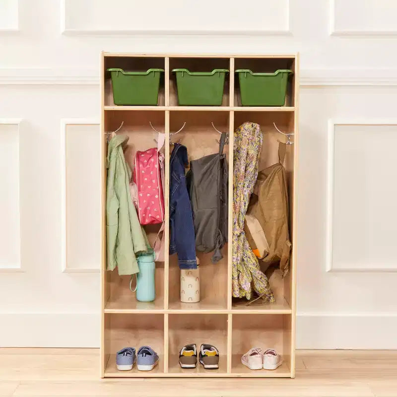 Streamline 3-Section Coat Locker with Cubby Storage, Classroom Furniture