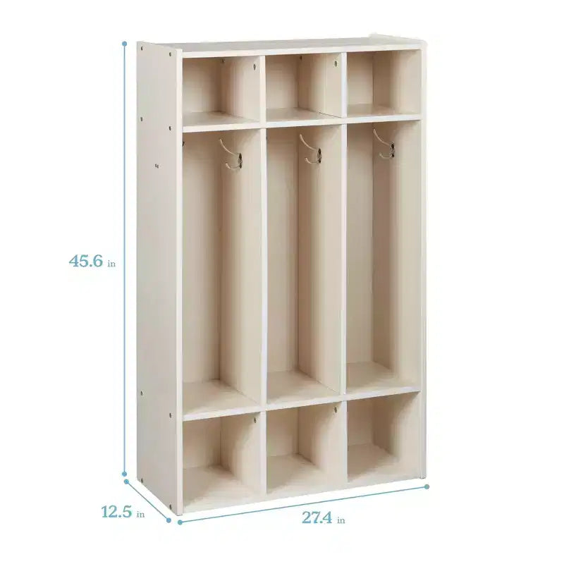 Streamline 3-Section Coat Locker with Cubby Storage, Classroom Furniture