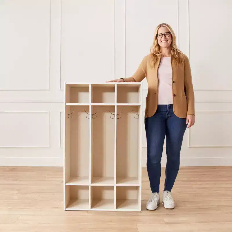Streamline 3-Section Coat Locker with Cubby Storage, Classroom Furniture