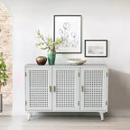 Alexis 3-Door Accent Cabinet with Lattice Doors Storage Sideboard