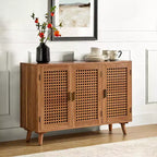 Alexis 3-Door Accent Cabinet with Lattice Doors Storage Sideboard