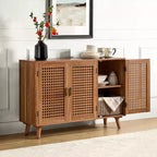 Alexis 3-Door Accent Cabinet with Lattice Doors Storage Sideboard