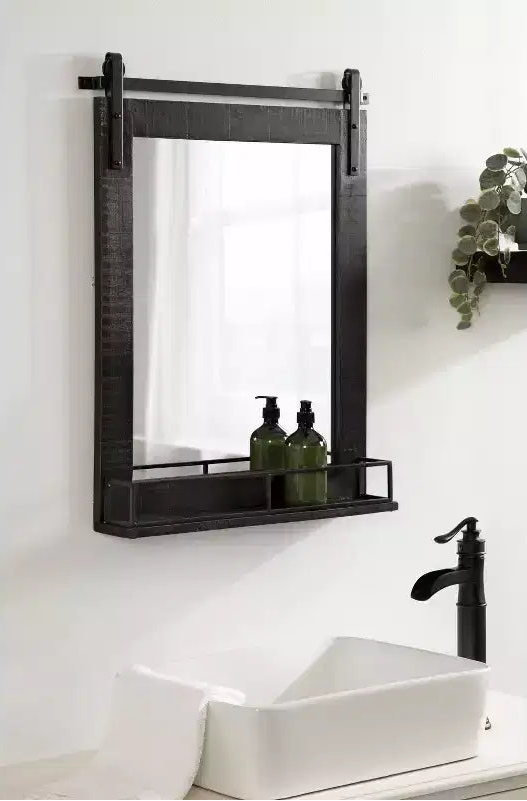 24 x 31 Specchio da parete incorniciato Cates con mensola - Kate & Laurel All Things Decor